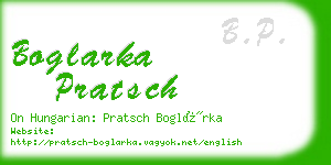 boglarka pratsch business card